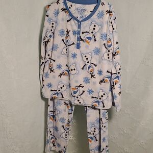 Frozen,‎ Olaf PJ'S,  12/14, blue & White. Cozy soft.
